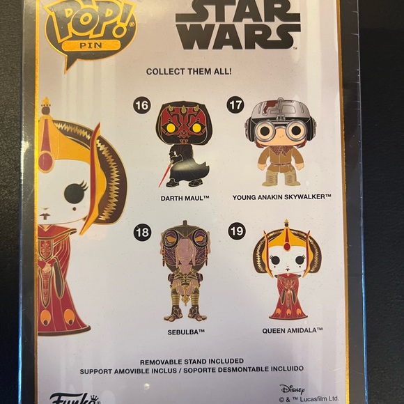 Funko Pop Queen Amidala Star Wars #19 Enamel Pin [New] - Picture 6 of 6